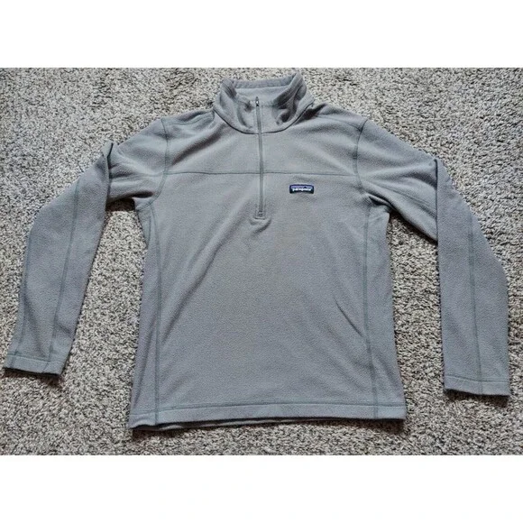 Patagonia Sweater Women's Small Gray Fleece 1/4 Zip Pullover Soft Fuzzy - Picture 1 of 6